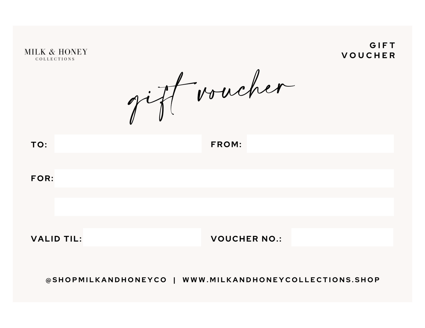 Milk & Honey Collections Digital Gift Card